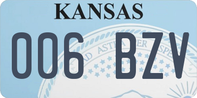 KS license plate 006BZV