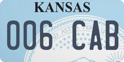 KS license plate 006CAB