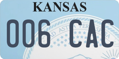 KS license plate 006CAC