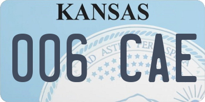 KS license plate 006CAE