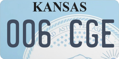 KS license plate 006CGE