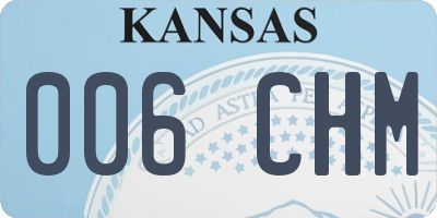 KS license plate 006CHM
