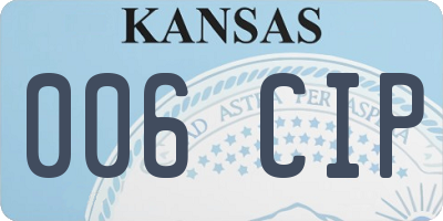KS license plate 006CIP