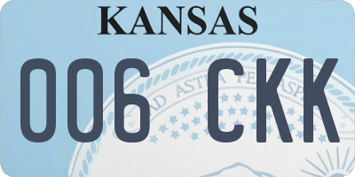 KS license plate 006CKK