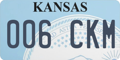 KS license plate 006CKM