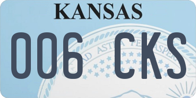 KS license plate 006CKS