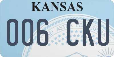KS license plate 006CKU