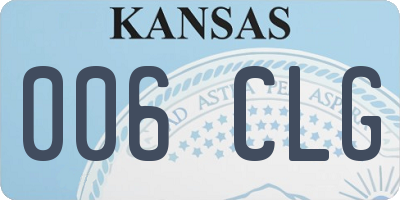 KS license plate 006CLG