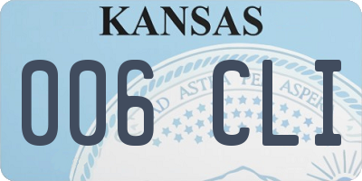 KS license plate 006CLI