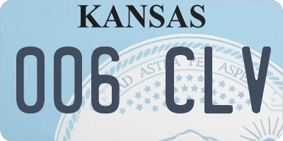 KS license plate 006CLV