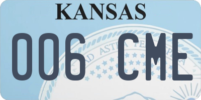 KS license plate 006CME
