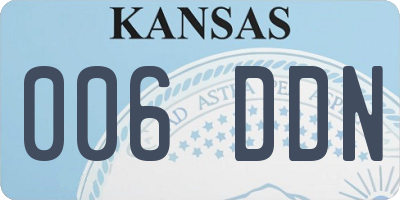 KS license plate 006DDN
