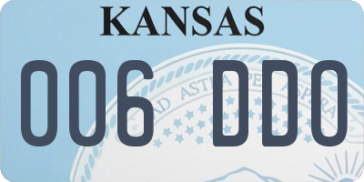 KS license plate 006DDO