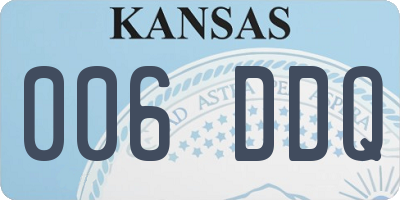 KS license plate 006DDQ