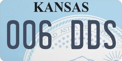 KS license plate 006DDS