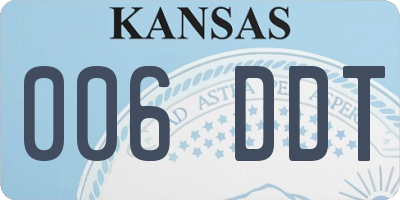KS license plate 006DDT