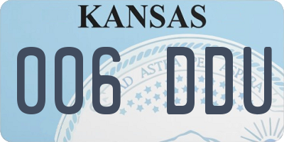 KS license plate 006DDU
