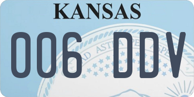 KS license plate 006DDV