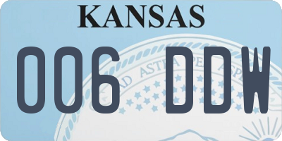 KS license plate 006DDW