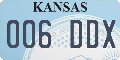 KS license plate 006DDX