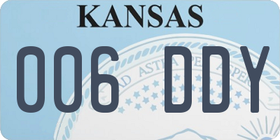 KS license plate 006DDY