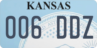 KS license plate 006DDZ