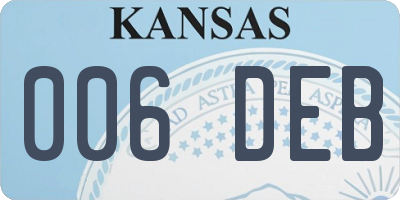 KS license plate 006DEB