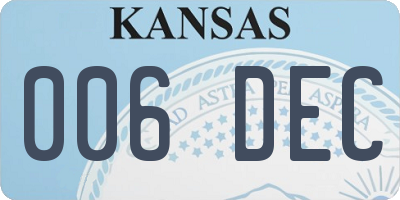 KS license plate 006DEC