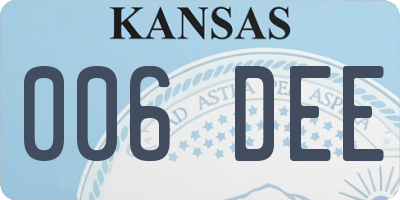 KS license plate 006DEE