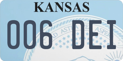KS license plate 006DEI