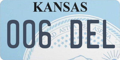 KS license plate 006DEL