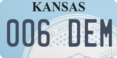 KS license plate 006DEM