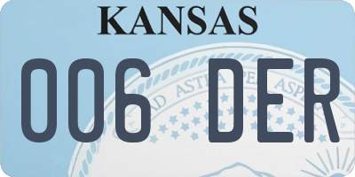 KS license plate 006DER