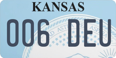 KS license plate 006DEU