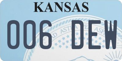 KS license plate 006DEW