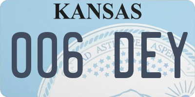 KS license plate 006DEY