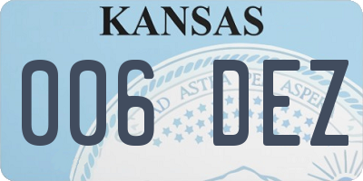 KS license plate 006DEZ