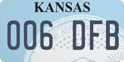 KS license plate 006DFB