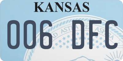 KS license plate 006DFC