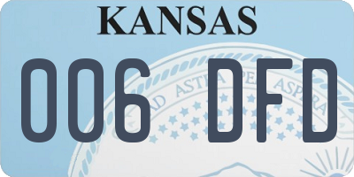 KS license plate 006DFD