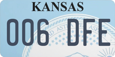 KS license plate 006DFE