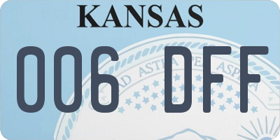 KS license plate 006DFF