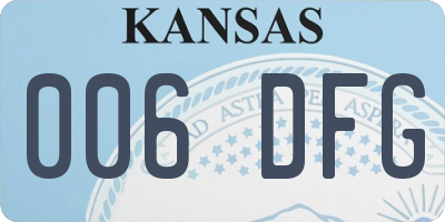 KS license plate 006DFG