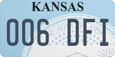KS license plate 006DFI