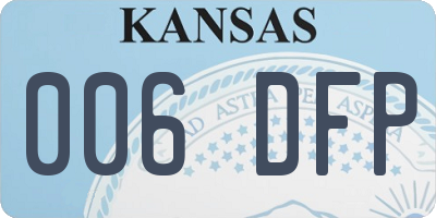 KS license plate 006DFP