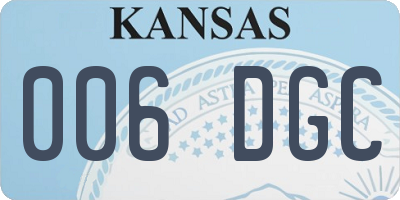 KS license plate 006DGC