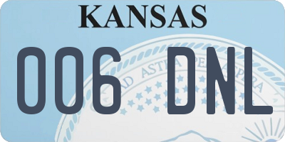 KS license plate 006DNL