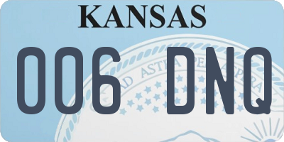 KS license plate 006DNQ
