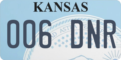 KS license plate 006DNR