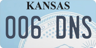KS license plate 006DNS